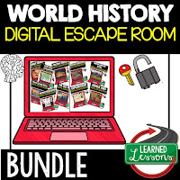 World History Escape Room, Middle and High School Activities, World History Curriculum