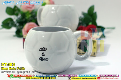 Mug Bola Putih Souvenir Pernikahan