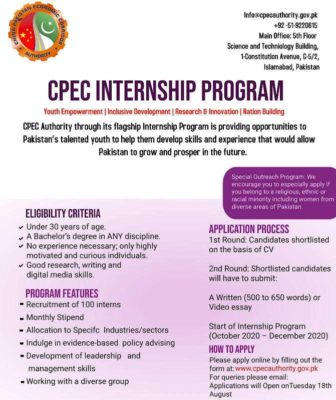 CPEC Internship Latest 2020