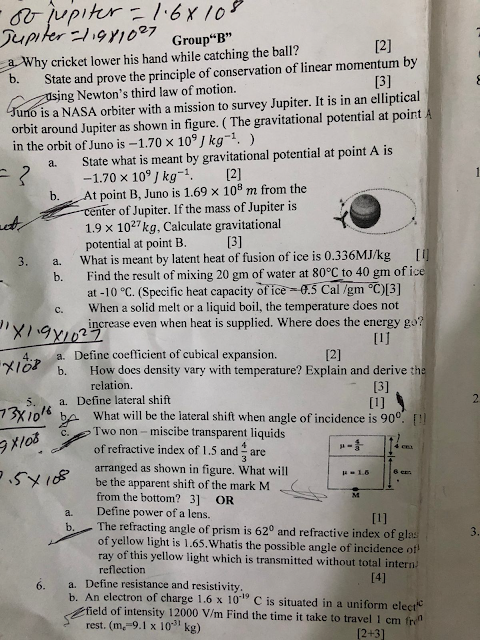 Class 11 Physics Question Paper 2079 - 2022