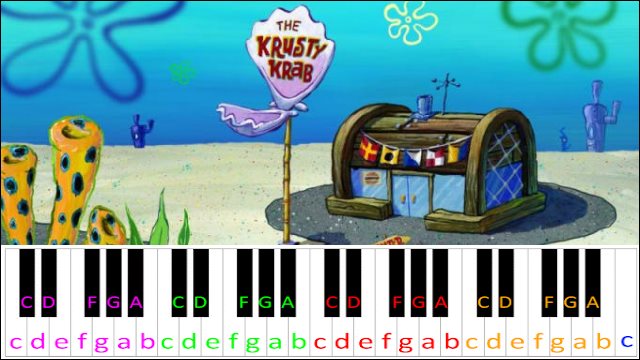 Krusty Krab Theme (Spongebob) Piano / Keyboard Easy Letter Notes for Beginners