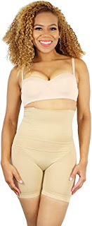 ROBERT MATTHEW Brilliance Shapewear - Women's High-Waist Shapewear Shorts with Tummy Control Mid-Thigh Body Shaper Bodysuit