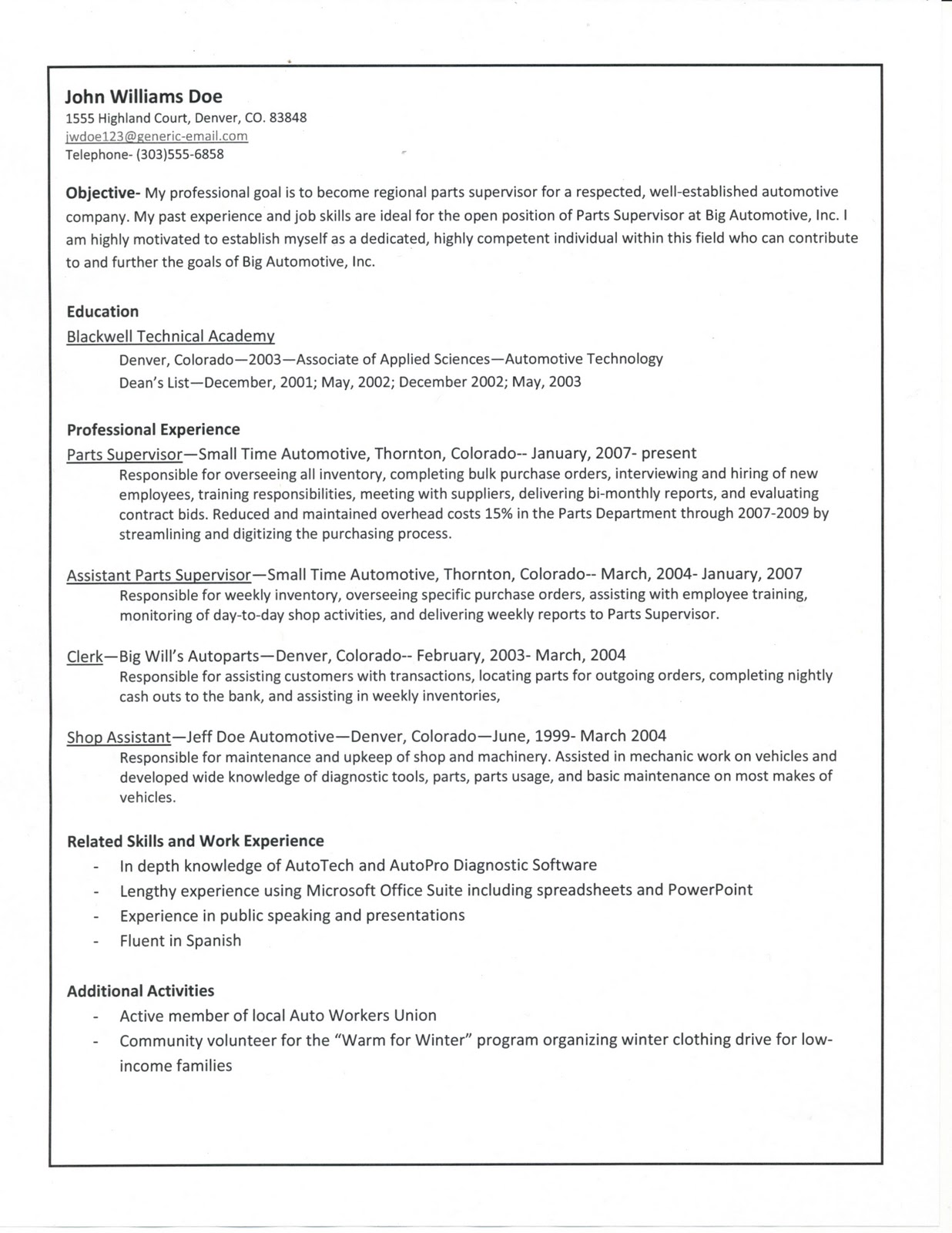 Resume Templates Samples to Print Off