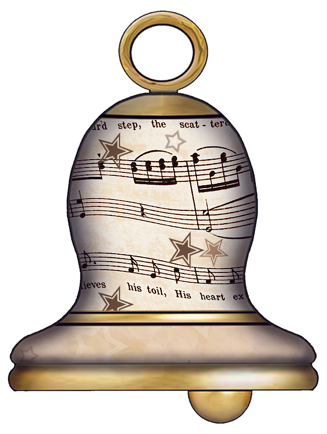 Set 003 Vintage Sheet Music Free Clipart Biege Tan Wedding Bells