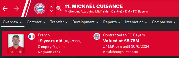 FM20 Wonderkid - Mickael Cuisance 