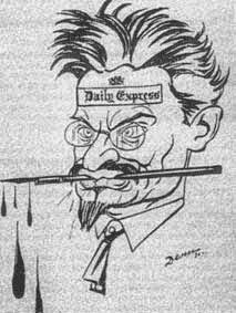 An Anti-Trotskyist Soviet cartoon, by V Deni (1893-1946), a leading communist cartoonist and poster-artist, published in 1930 (reproduced in Trotsky the Eternal Revolutionary by Dmitri Volkogonov, London, 1996).