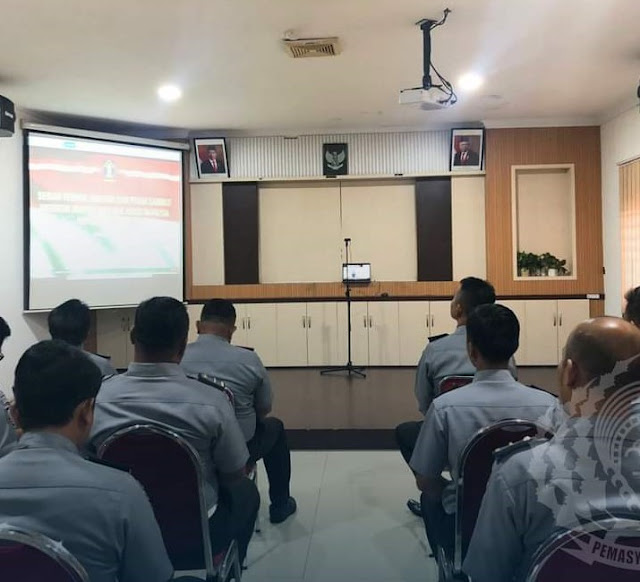 Rutan Batam Ikuti Rangkaian Sertijab dan Pisah Sambut Menkumham Tahun 2024 Secara Virtual