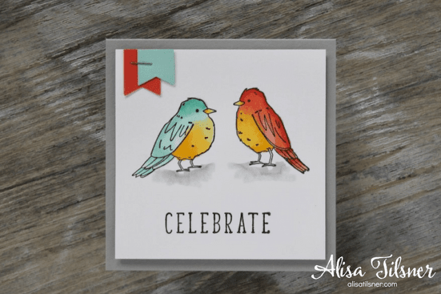 Carte d'anniversaire Stampin' Up créée avec le jeu Couleur bonheur