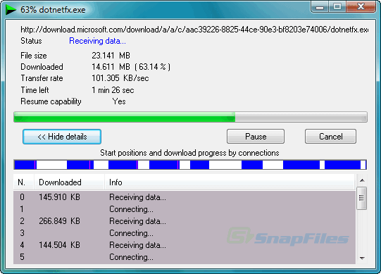 Internet Download Manager has a smart download logic accelerator that 