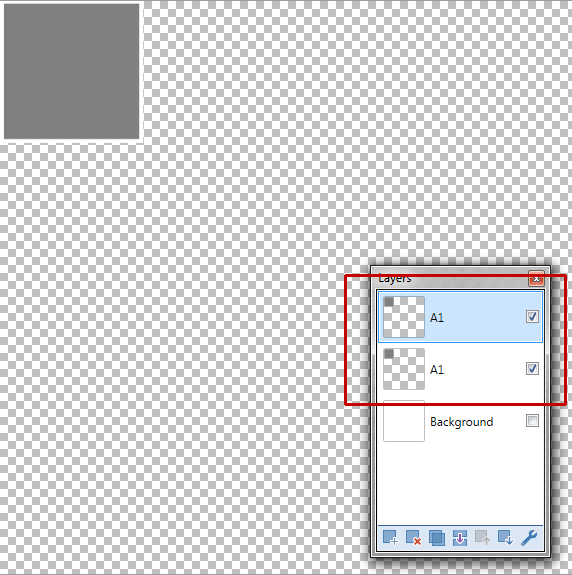 Use Layers>Duplicate Layer to duplicate the square.