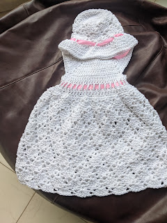 Snow Baby Dress  - free crochet pattern info from Sweet Nothings crochet