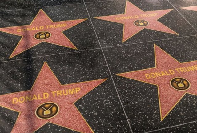 Fake Trump stars line Hollywood's Walk of Fame