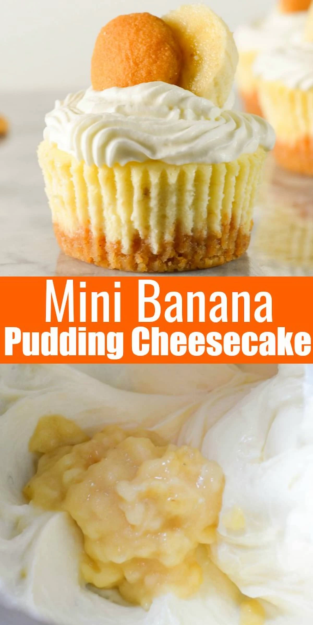 Mini Banana Pudding Cheesecake recipe are an easy to make dessert! These are perfect parties, holidays, Easter, or just because from Serena Bakes Simply From Scratch.