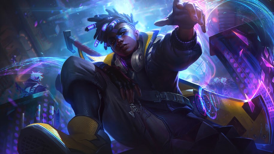 True Damage Ekko Splash Art Lol 8k Wallpaper 5 1204