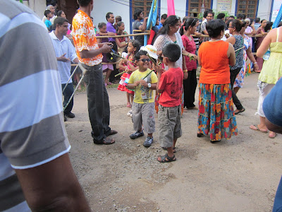 Children and adults playing with fotash