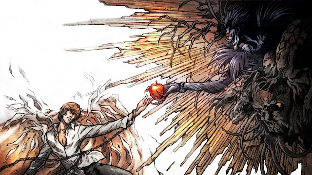   Death Note Light Yagami  Ryuk Apple shinigami wings anime hd wallpaper desktop pc background 0011.