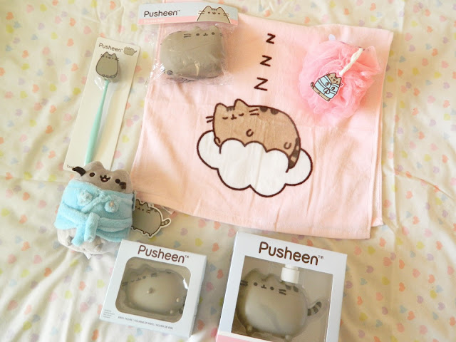 A photo showing all the items from the Pusheen Box Autumn 2018 