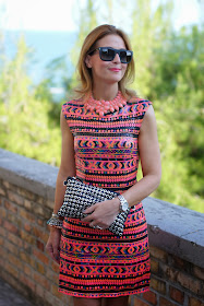 ethnic sequin dress, Zara studded clutch, elegant outfit, Fashion and Cookies, fashion blogger