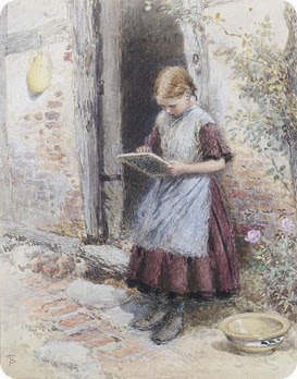 469px-Myles_Birket_Foster_A_school_girl