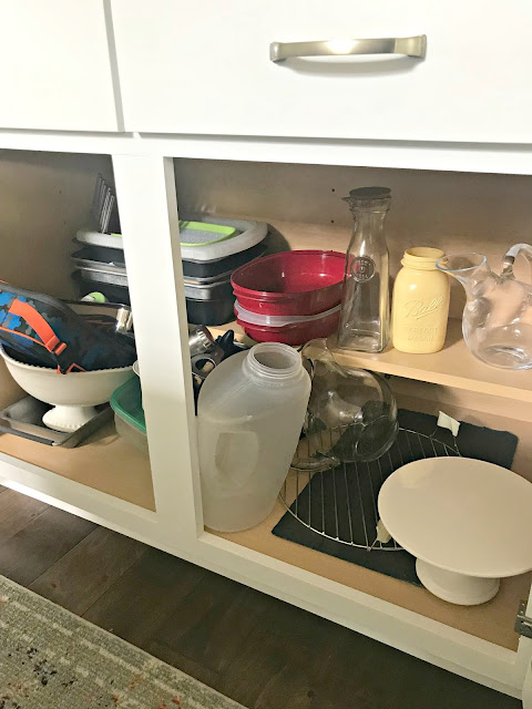 Organizing the lower cabinets