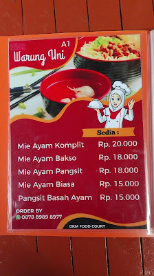 Buku menu makanan dan minuman food court dapur kayu manis condet di jakarta timur