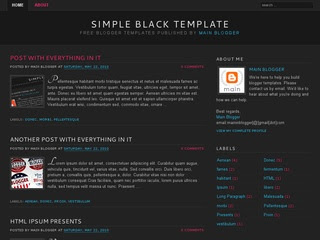 Simple Black Blogger Template