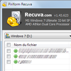 capture d'écran de Recuva