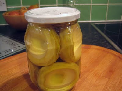 5-6 Artichoke hearts from jar. Garlic one clove