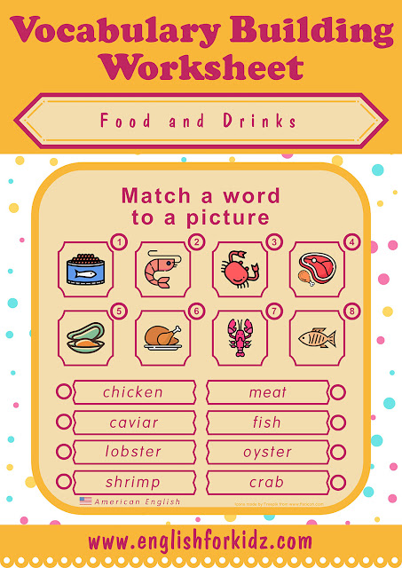 ESL Food worksheets - free printable activity to learn English