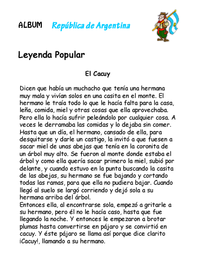 leyenda popular argentina El Cacuy