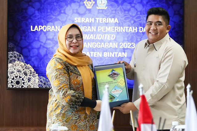 Serahkan LKPD Unaudited Tahun 2023, Ini Harapan Bupati Bintan kepada BPK Perwakilan Provinsi Kepri