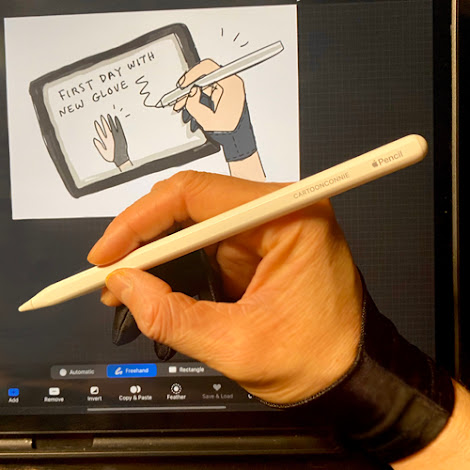 Photo, illustration, ipad drawing glove, by Connie Sun, cartoonconnie