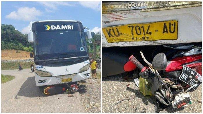 Detik-detik Kecelakaan Maut di Bulungan Kaltara, Bus Damri Ditabrak Motor pada Lintasan Menanjak