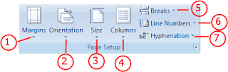 Fungsi icon pada page layout group page setup