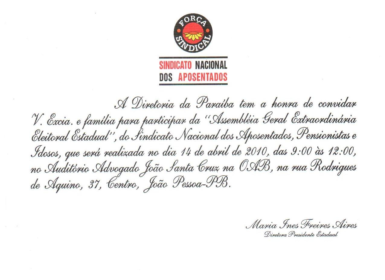 Sindicato Nacional dos Aposentados na Paraíba
