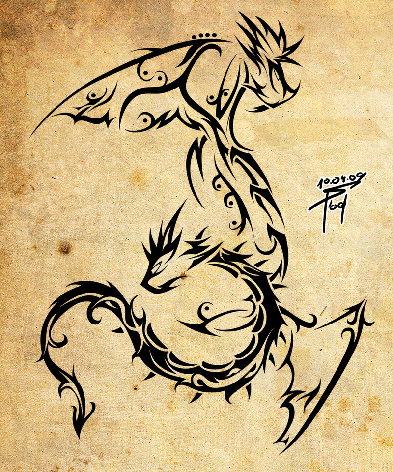 Tribal Dragon Tattoo