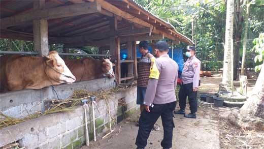 Polres Purworejo Bersama Dinas Peternakan Cek Kandang Ternak Warga