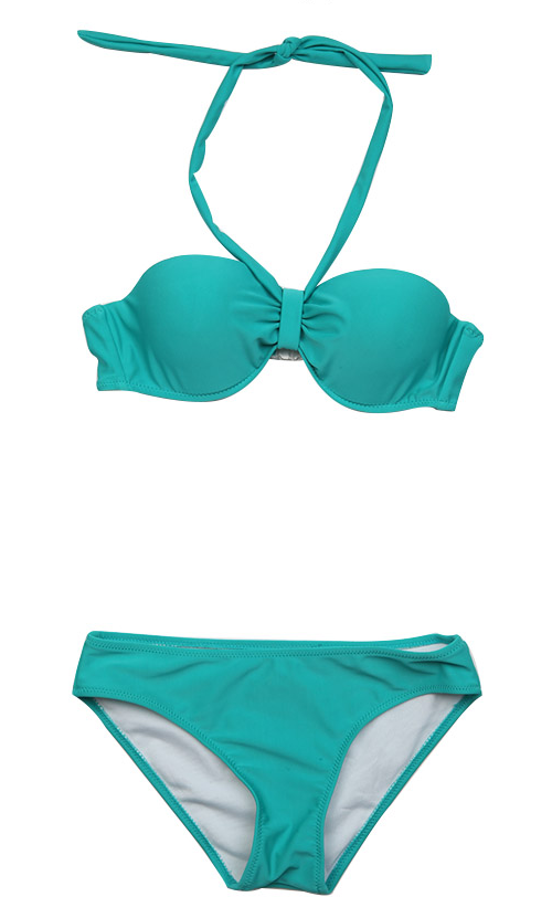 Simple Halter Neck Bikini Set