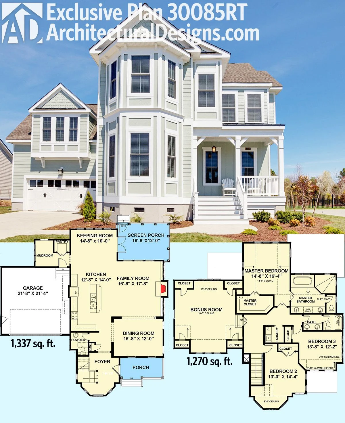 Plan 30085RT: Exclusive Victorian with Bay Windows  Victorian
