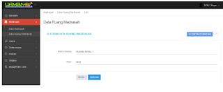 edit data ruang madrasah tampil