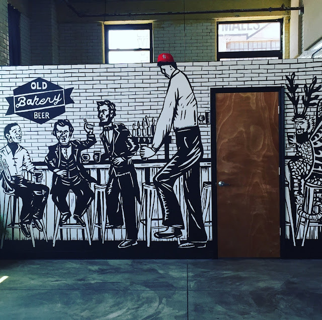  Abraham Lincoln, Stephen Douglas, Miles Davis, Robert Wadlow and the Piasa Bird settle at the bar at Old Bakery Beer Co