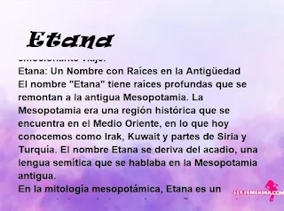 significado del nombre Etana