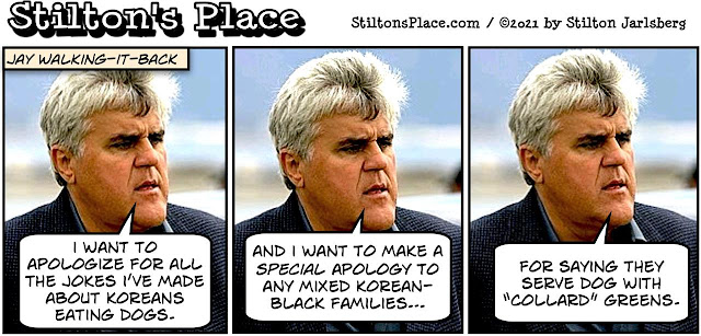 stilton’s place, stilton, political, humor, conservative, cartoons, jokes, hope n’ change, jay leno, koreans, eating dog, collard greens