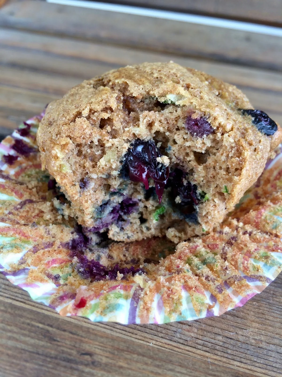 Whole Wheat Blueberry Zucchini Muffins