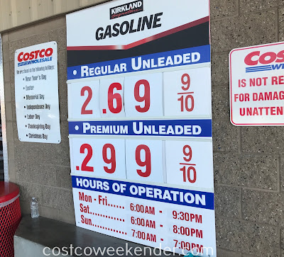 Costco gas for July 9, 2017 at Redwood City, CA