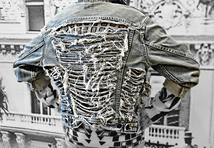 diy distressed denim jacket