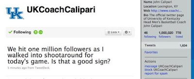 John Calipari Twitter on John Calipari Has One Million Reasons To Love Twitter