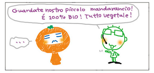 Guardate nostro piccolo mandarancio! E' 100% BIO! Tutto vegetale! ...