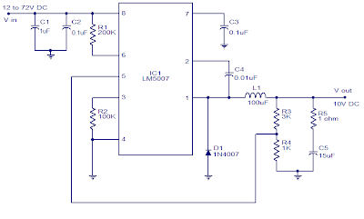 10V Switching Regulator based on LM5007