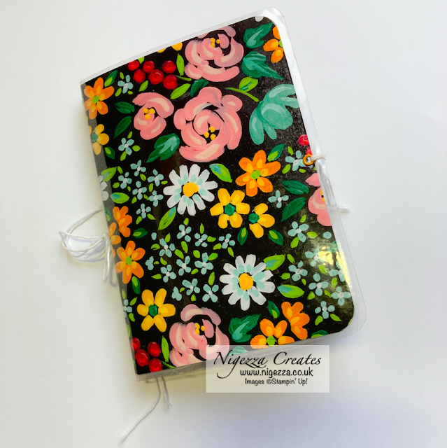 Mini Traveler's Notebook Using Stampin' Up! Flower & Field DSP